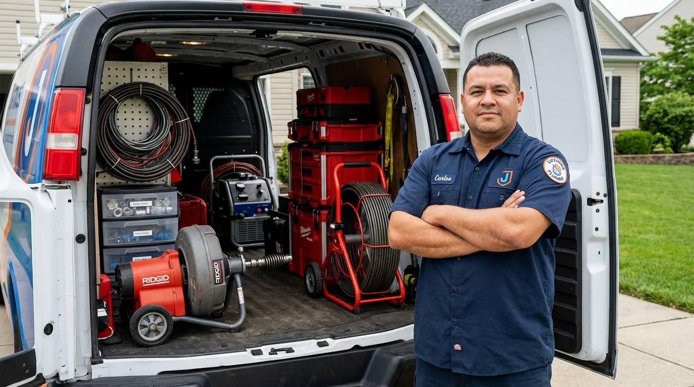 Professional drain cleaning equipment and Johns Plumbing LLC plumber in Yazoo City